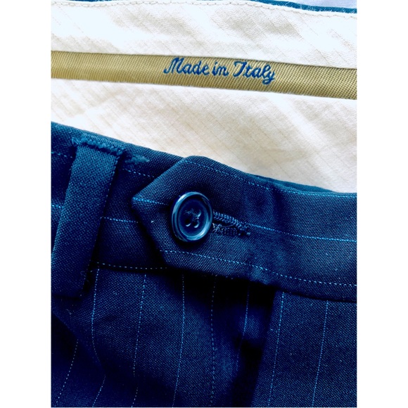 Vintage Perry Ellis Wool Pinstripe Trouser Pants - Picture 2 of 11